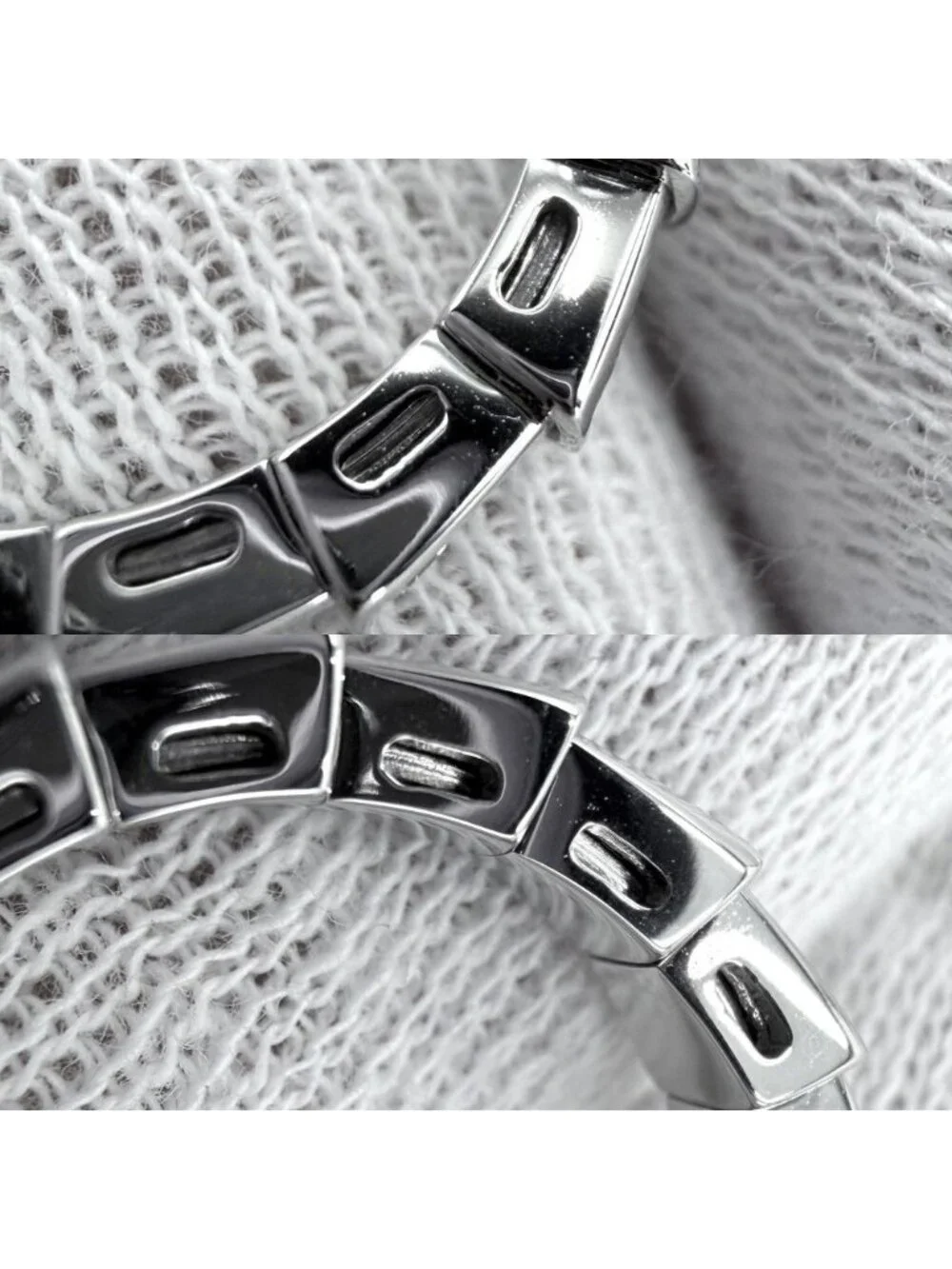 Bvlgari Ring Serpenti Viper Full Pave 18K White Gold Diamond Silver